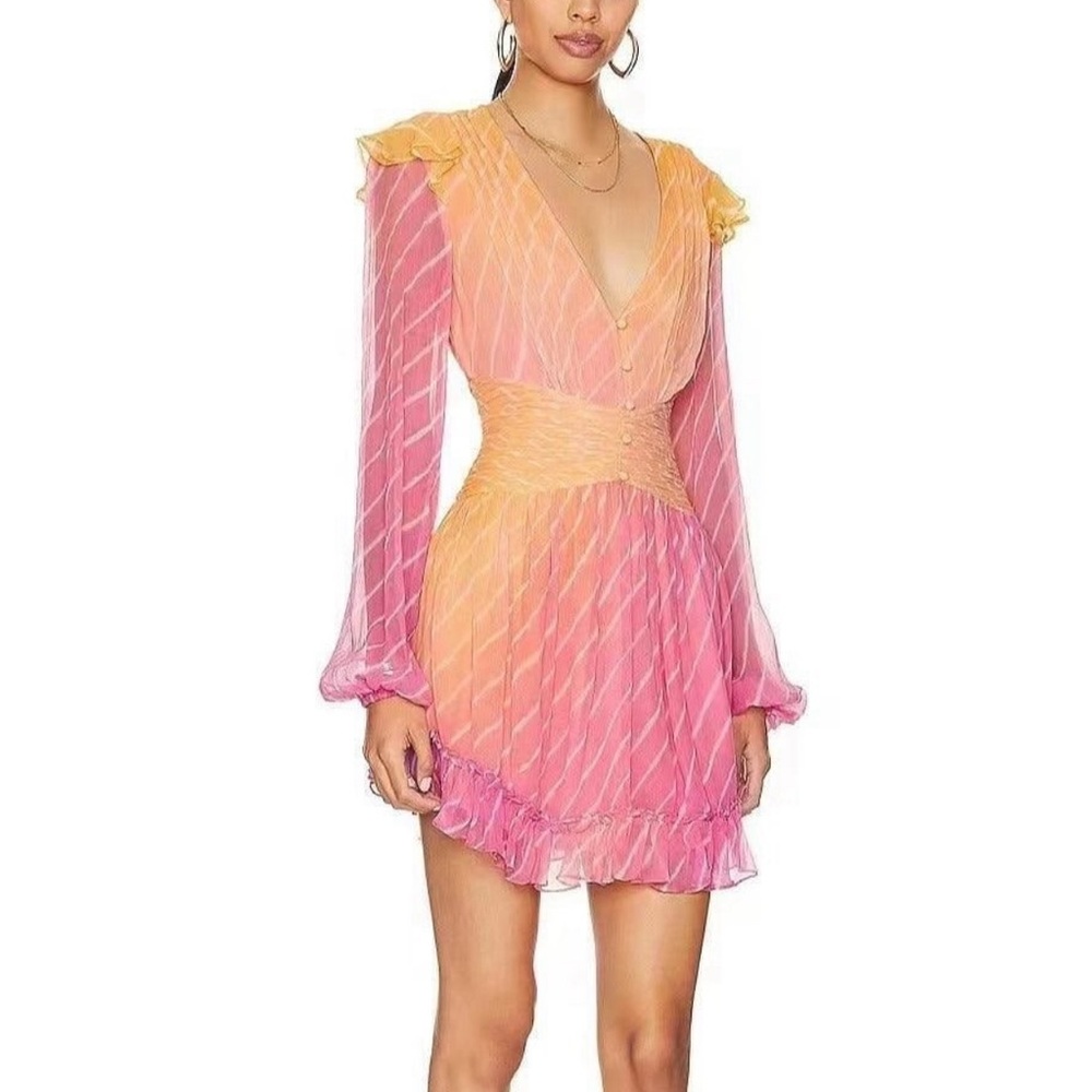 Rocco Sands Evie tie dye striped minidress